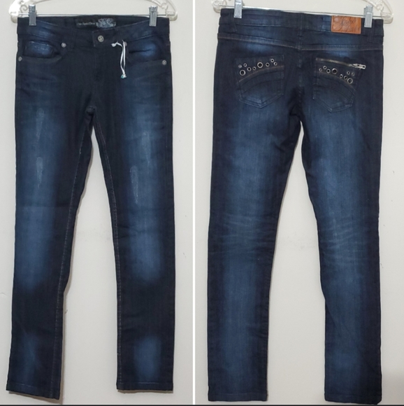 NWOT Soho Babe Grommet Zip Pocket Denim Jeans - Picture 6 of 8